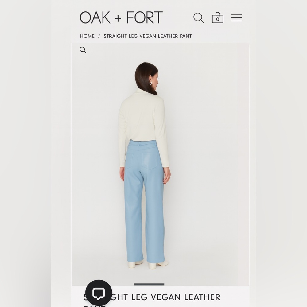 OAK + FORT Light Blue Grey Faux Leather Pants Size 4